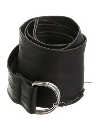 Pre-owned Iro Wide Leather Waist Belt In Black