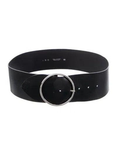 Pre-owned Iro Wide Leather Waist Belt In Black