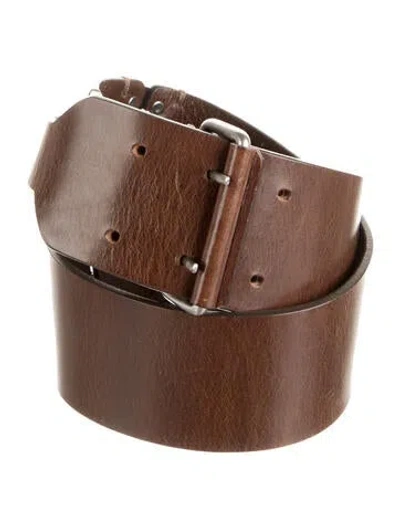 Pre-owned Iro Wide Leather Waist Belt In Brown