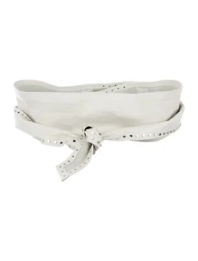 Pre-owned Iro Wide Leather Waist Belt In White