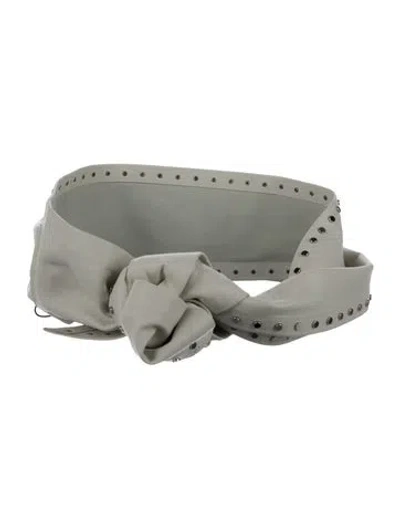 Pre-owned Iro Wide Leather Waist Belt In White