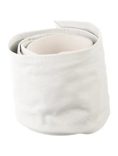 Pre-owned Iro Wide Leather Waist Belt In White