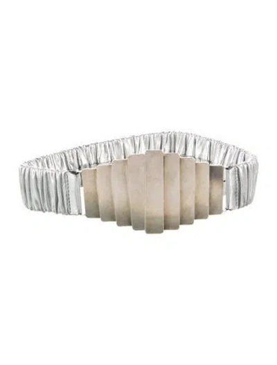 Pre-owned Iro Wide Waist Belt In Silver