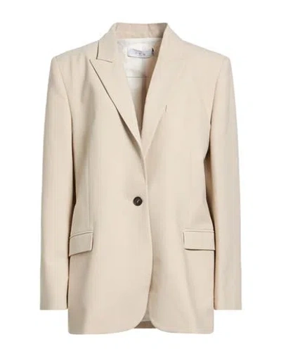 IRO IRO WOMAN BLAZER BEIGE SIZE 8 POLYESTER, WOOL, ELASTANE