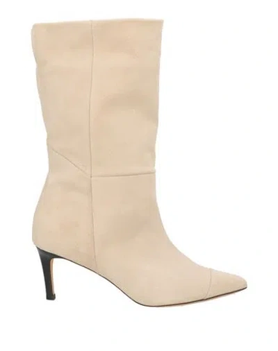 Iro Woman Boot Beige Size 11 Leather In Brown