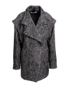 Iro Woman Coat Black Size 8 Cotton, Acrylic, Polyester, Wool