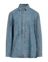 Iro Woman Denim Shirt Blue Size 8 Cotton In Blue