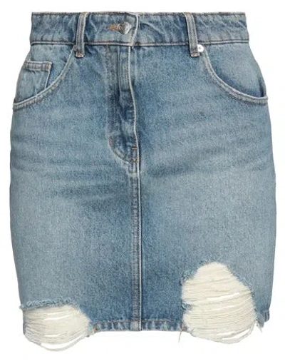 Iro Woman Denim Skirt Blue Size 6 Cotton