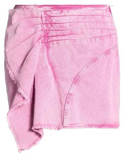 Iro Woman Denim Skirt Pink Size 4 Cotton