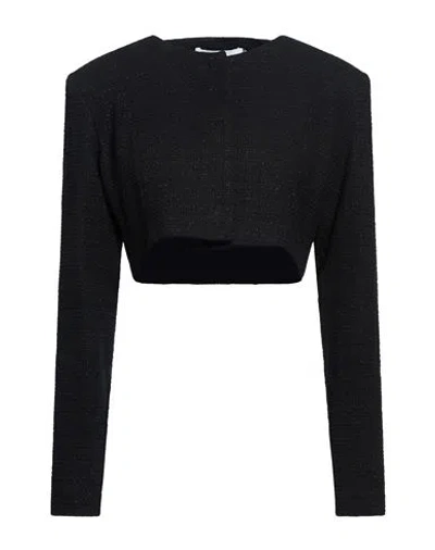 Iro Woman Jacket Black Size 8 Cotton, Polyester, Polyamide, Metallic Fiber