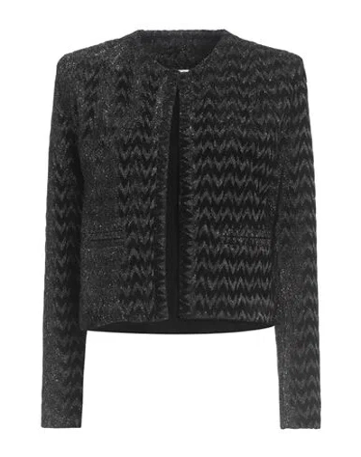 Iro Woman Jacket Black Size 8 Viscose, Polyamide, Metallic Fiber, Elastane
