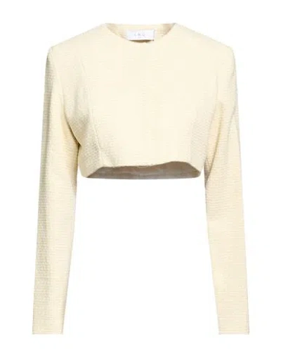 Iro Woman Jacket Cream Size 8 Cotton, Polyester, Polyamide, Metallic Fiber In Neutral