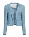 Iro Woman Jacket Light Blue Size 4 Cotton, Bamboo, Polyamide, Viscose, Linen