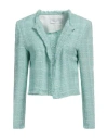 Iro Woman Jacket Light Green Size 8 Cotton, Bamboo, Polyamide, Viscose, Linen In Green