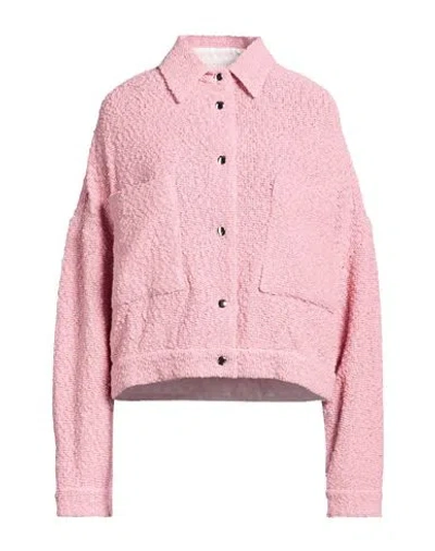 Iro Woman Jacket Pink Size 4 Cotton, Polyamide