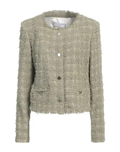 Iro Woman Jacket Sage Green Size 8 Cotton, Viscose, Polyamide