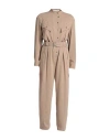 Iro Woman Jumpsuit Camel Size 8 Tencel, Elastane In Beige