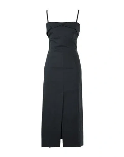 Iro Woman Midi Dress Black Size 10 Cotton, Viscose, Elastane