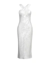 Iro Woman Midi Dress Silver Size 10 Polyester
