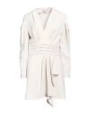 Iro Jimilia Wrap-effect Pleated Crepe Mini Dress In Naturfarben