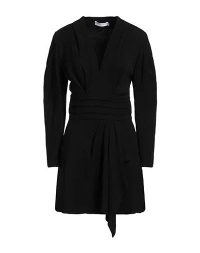 Iro Woman Mini Dress Black Size 6 Viscose, Virgin Wool