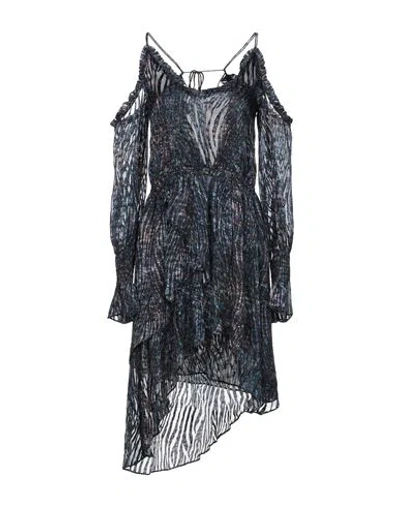 Iro Woman Mini Dress Blue Size 8 Viscose, Silk In Black
