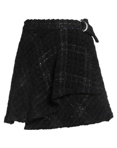 Iro Woman Mini Skirt Black Size 6 Cotton, Viscose, Metallic Fiber
