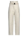 Iro Woman Pants Beige Size 10 Cotton, Linen In Beige