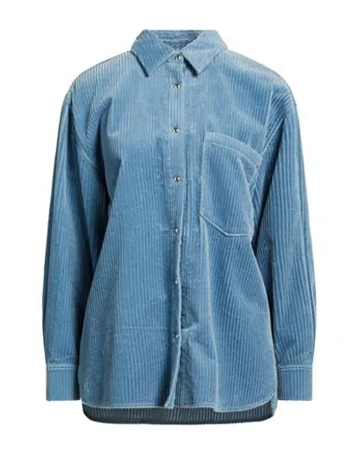 Iro Woman Shirt Pastel Blue Size 4 Cotton