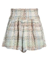 Iro Woman Shorts & Bermuda Shorts Cream Size 4 Synthetic Fibers, Cotton, Viscose, Linen, Metallic Fi In White
