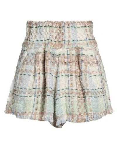 Iro Woman Shorts & Bermuda Shorts Cream Size 4 Synthetic Fibers, Cotton, Viscose, Linen, Metallic Fi In White