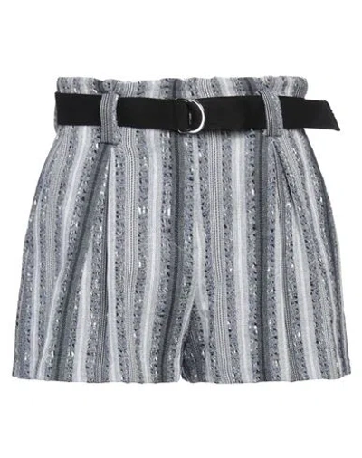 Iro Woman Shorts & Bermuda Shorts Slate Blue Size 10 Polyester, Cotton, Acrylic, Polyacrylic, Polyam