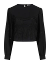Iro Decorative-stitching Cropped Blouse In Black