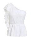Iro Woman Top White Size 8 Linen, Cotton In White