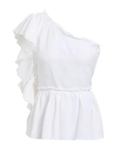 Iro Woman Top White Size 8 Linen, Cotton