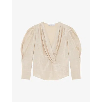 Iro Womens Ecr28 Clarone Puff-sleeve Linen-blend Top