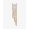 Iro Womens Ecr28 Cloven Asymmetric Lamé Linen-blend Dress In Ecr28