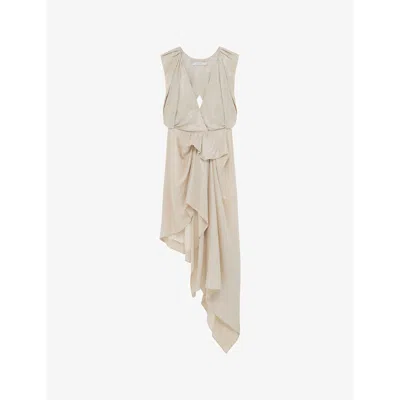 Iro Women's Ecr28 Cloven Asymmetric Lamé Linen-blend Dress