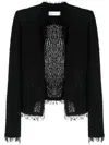 Iro Shavani Collarless Casual Jacket In Black