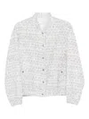 Iro Noemy Tweed Texture Cotton Jacket With Welt Pockets In White