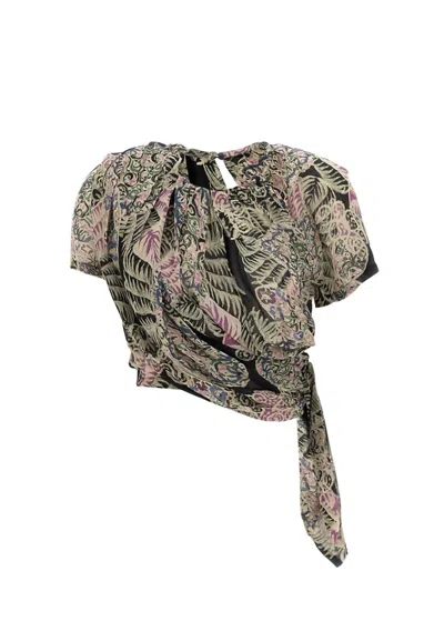 Iro Women's Rivola Top In Green/black In Multi