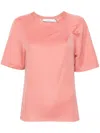 Iro Cotton Blend T-shirt Pleat Detailing In Pink