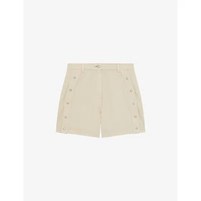 Iro Womens Bei45 Fayez Button-embellished Cotton-blend Shorts