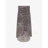 Iro Womens Fenny Zebra-print Woven Midi Skirt Bro21 In Bro21