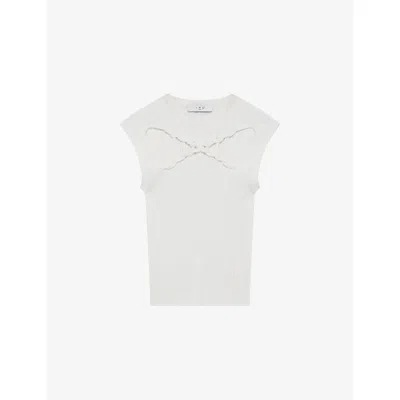 Iro Womens Whi01 Kayan Cut-out Knitted Top