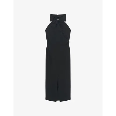 Iro Womens Barana Halterneck Woven Midi Dress Bla01