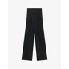 Iro Womens Bla01 Jeon Pleated Wide-leg Mid-rise Wool-blend Trousers In Bla01