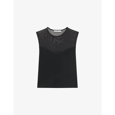 Iro Womens Daelle Sleeveless Mesh Top Bla01