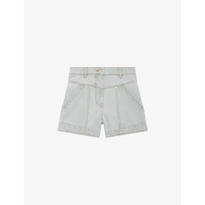 Iro Womens Hippolie High-waist Denim Shorts Gry02