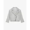 Iro Womens Hugo Oversized-fit Denim Biker Jacket Gry02 In Gry02